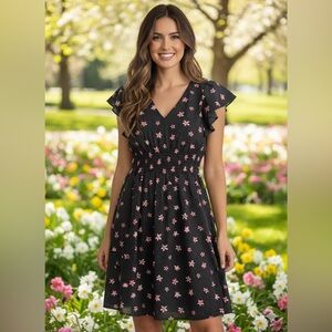 Rebecca Taylor cherry blossom silk dress size extra small summer date romantic